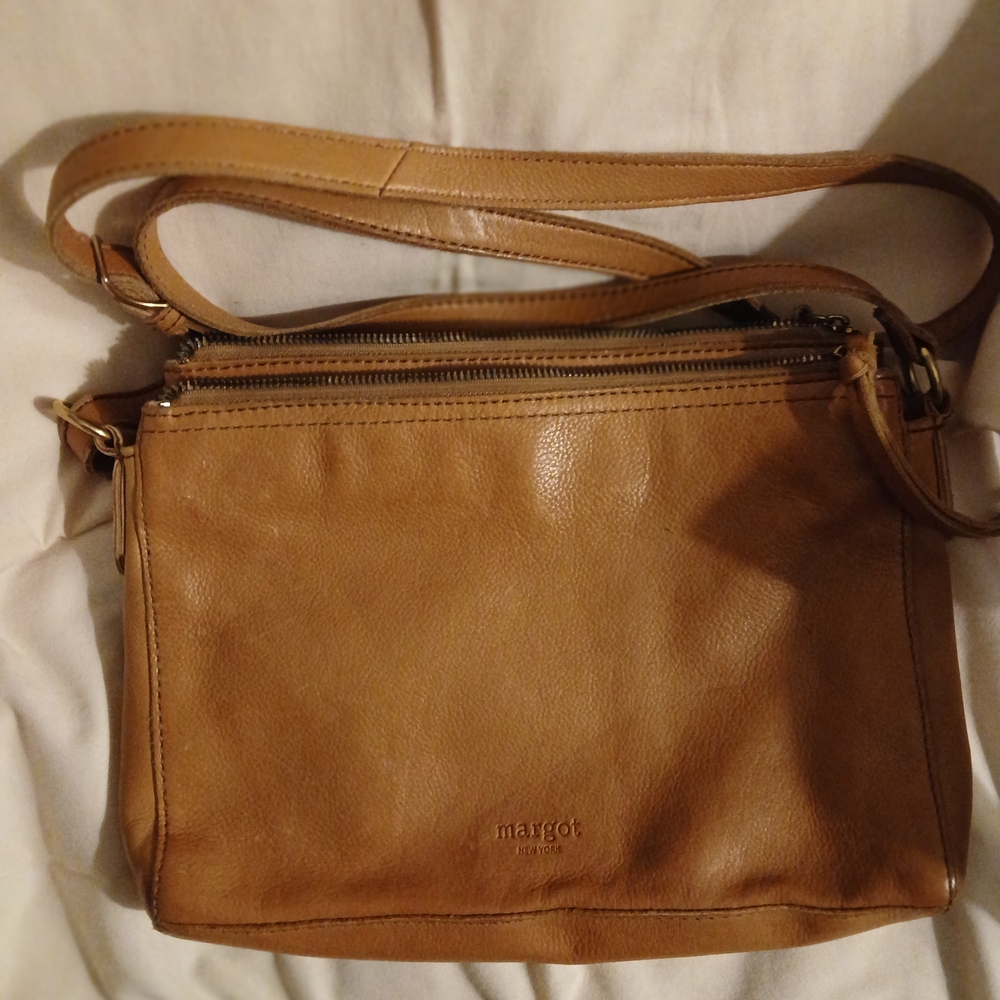 Margot Leather Tan Crossbody Bag